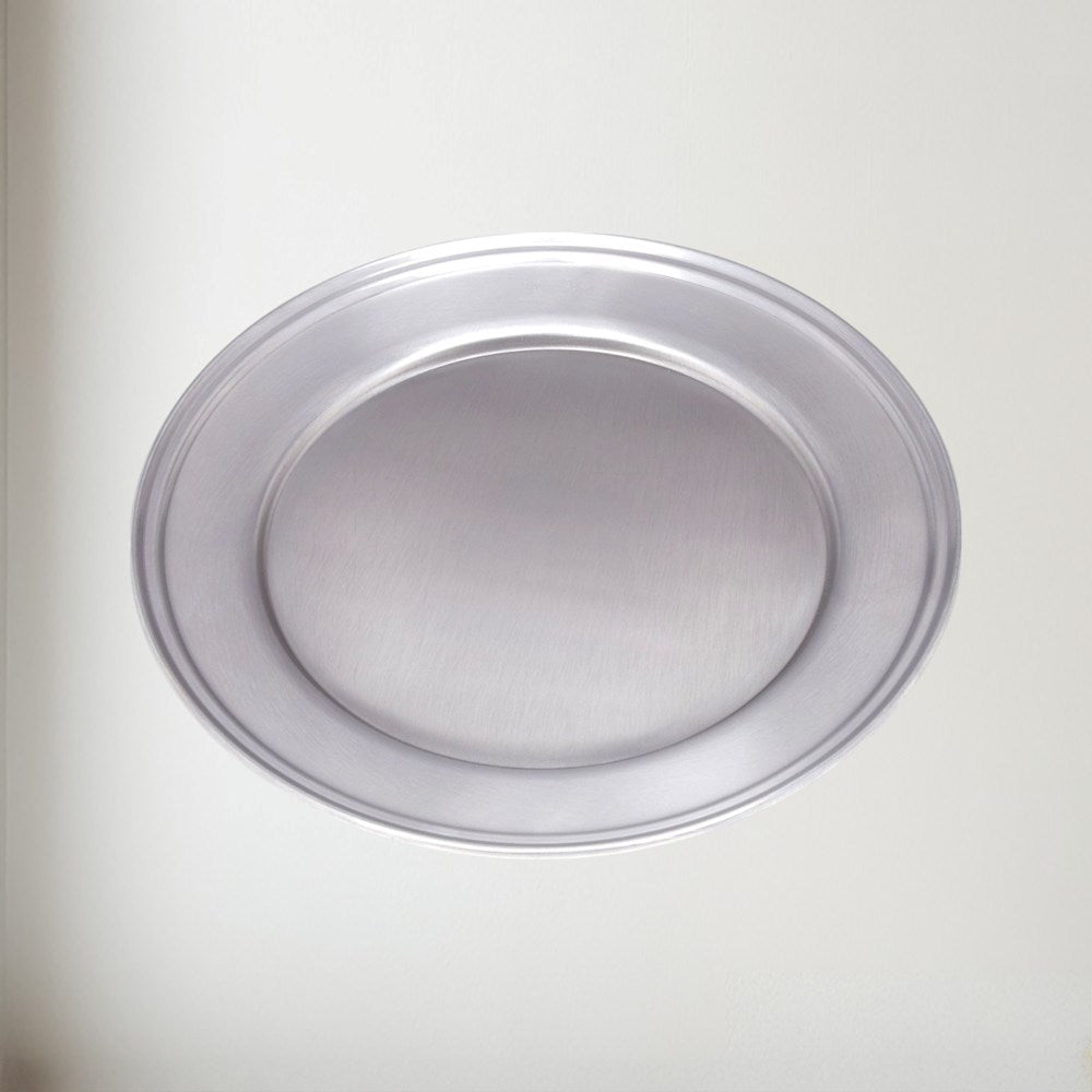 Large Antique Finish Pewter Plate