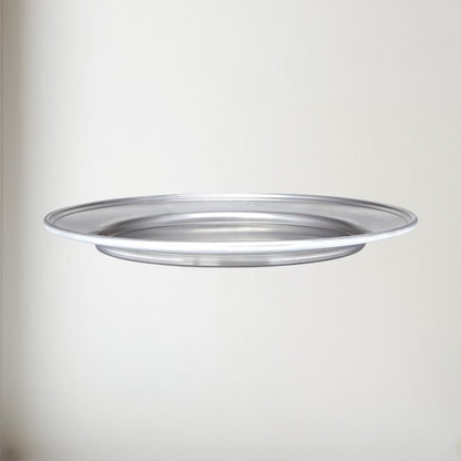 Large Antique Finish Pewter Plate