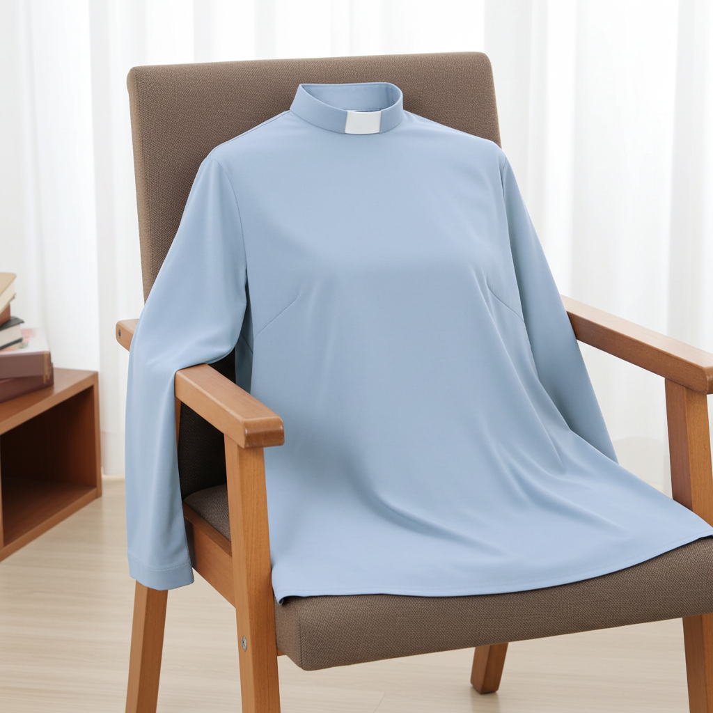 Women's Clerical Blouse - Grey