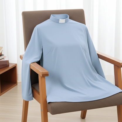 Women's Clerical Blouse - Grey