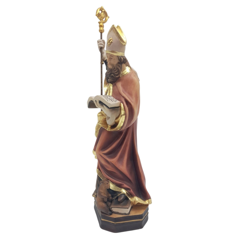 Holy Bishop with Crozier and Book, Val Gardena Carving