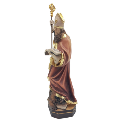 Holy Bishop with Crozier and Book, Val Gardena Carving