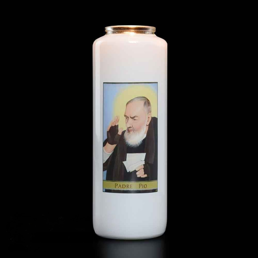 6 Day Padre Pio Glass Devotional Light