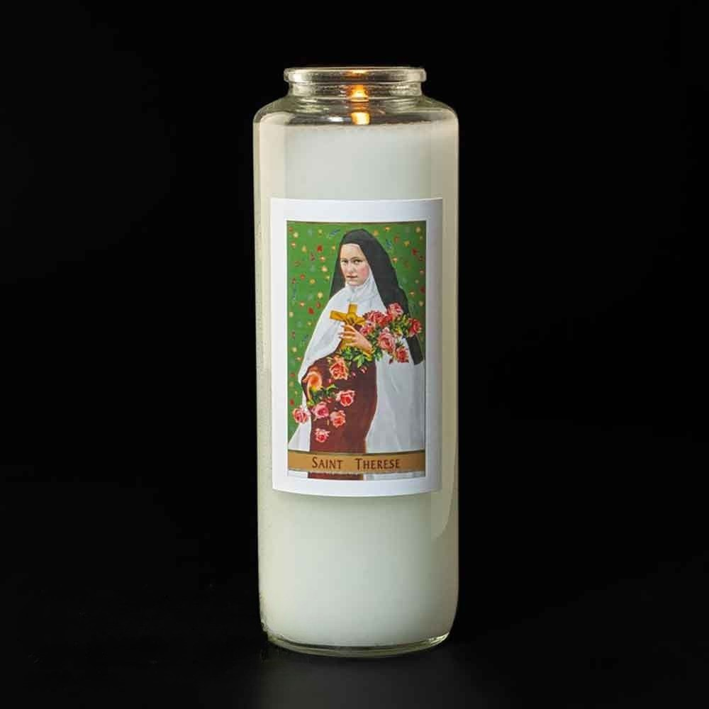 6 Day Saint Therese Glass Devotional Light