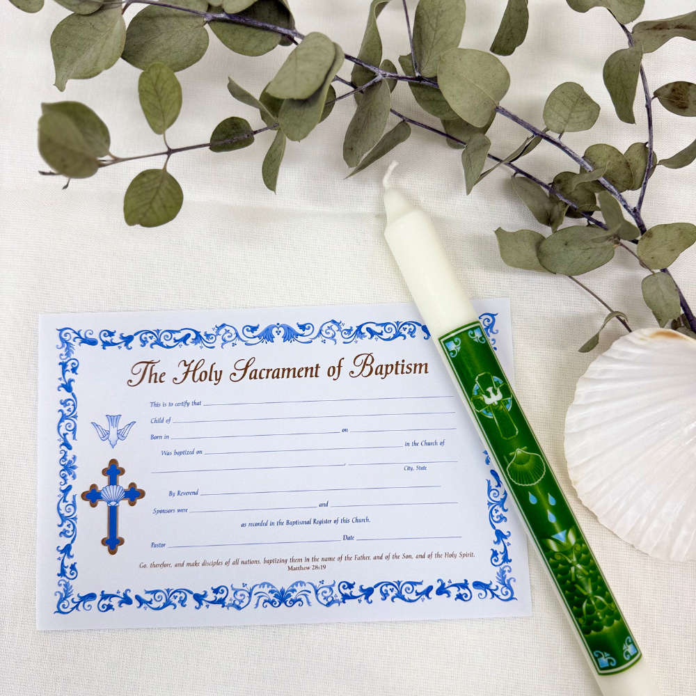 Dove With Shell Celtic Cross Baptism Candle