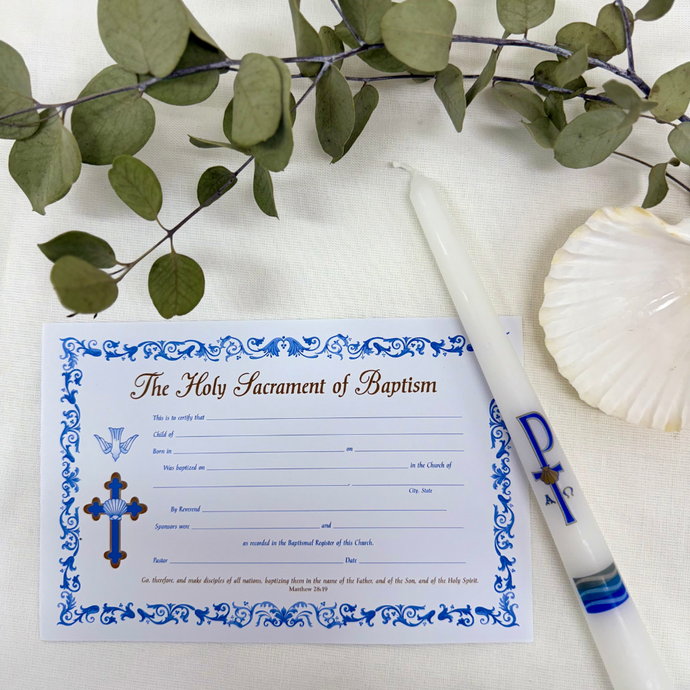 Baptism Chi Rho Candle - Taper