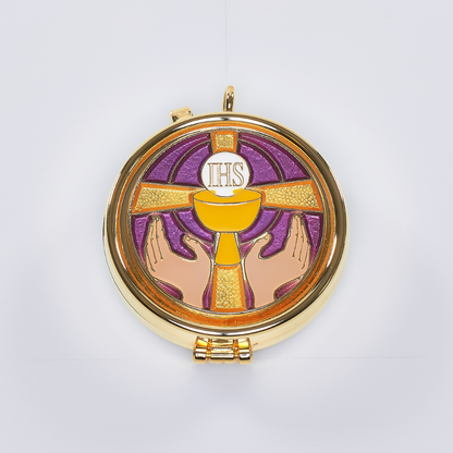 Holy Communion Chalice & IHS 15 Capacity Pyx
