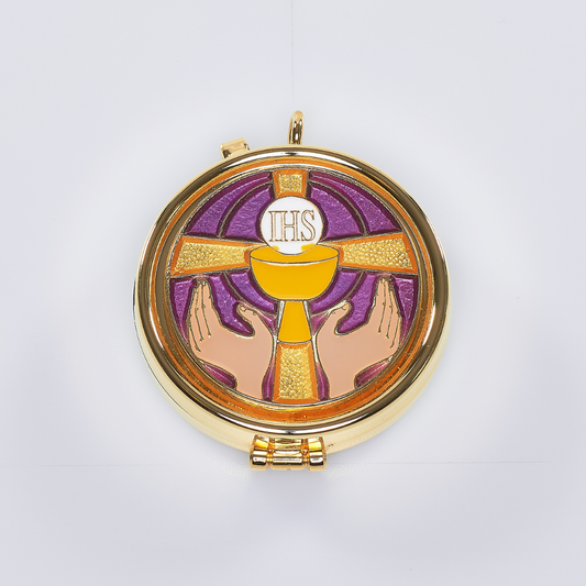 Holy Communion Chalice & IHS 15 Capacity Pyx