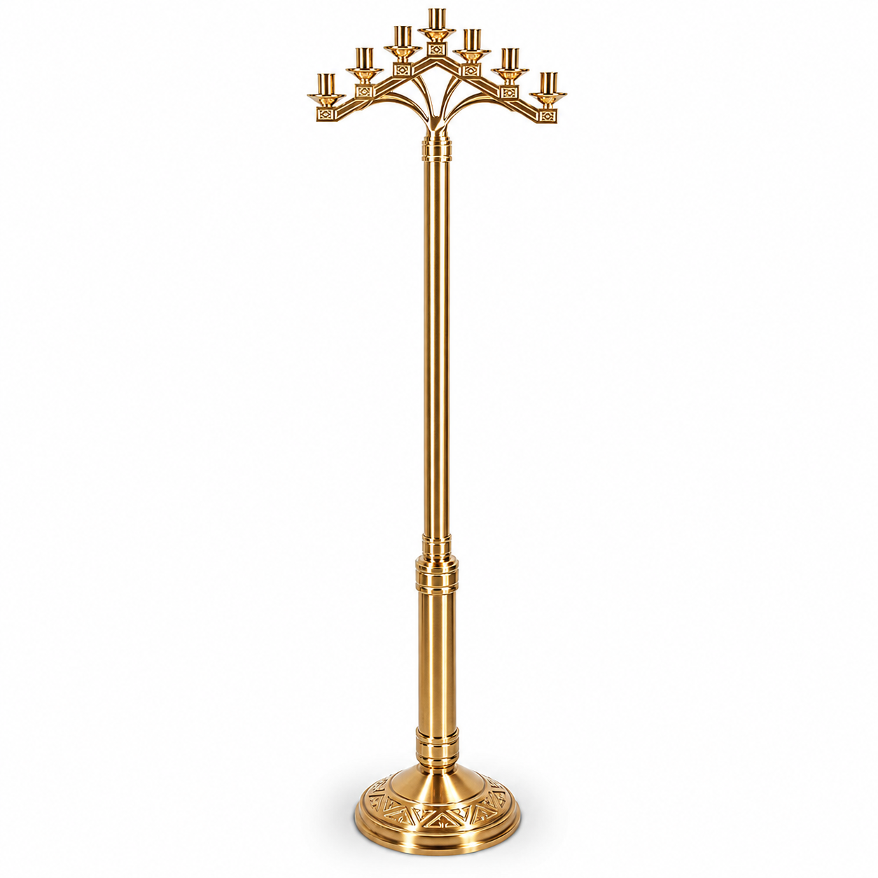 72” High Cast Textured Bronze Candlestick