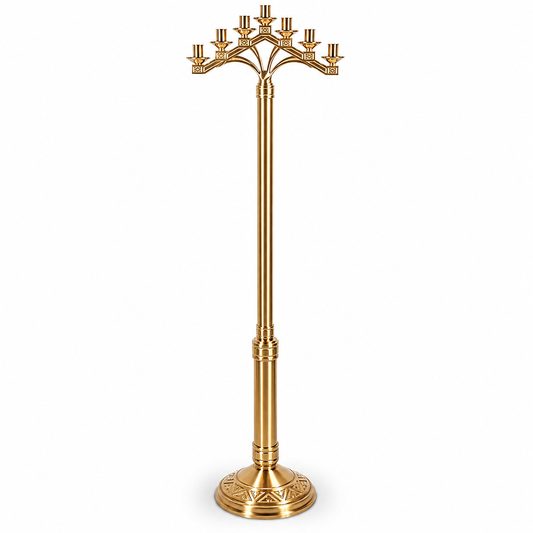 72” High Cast Textured Bronze Candlestick