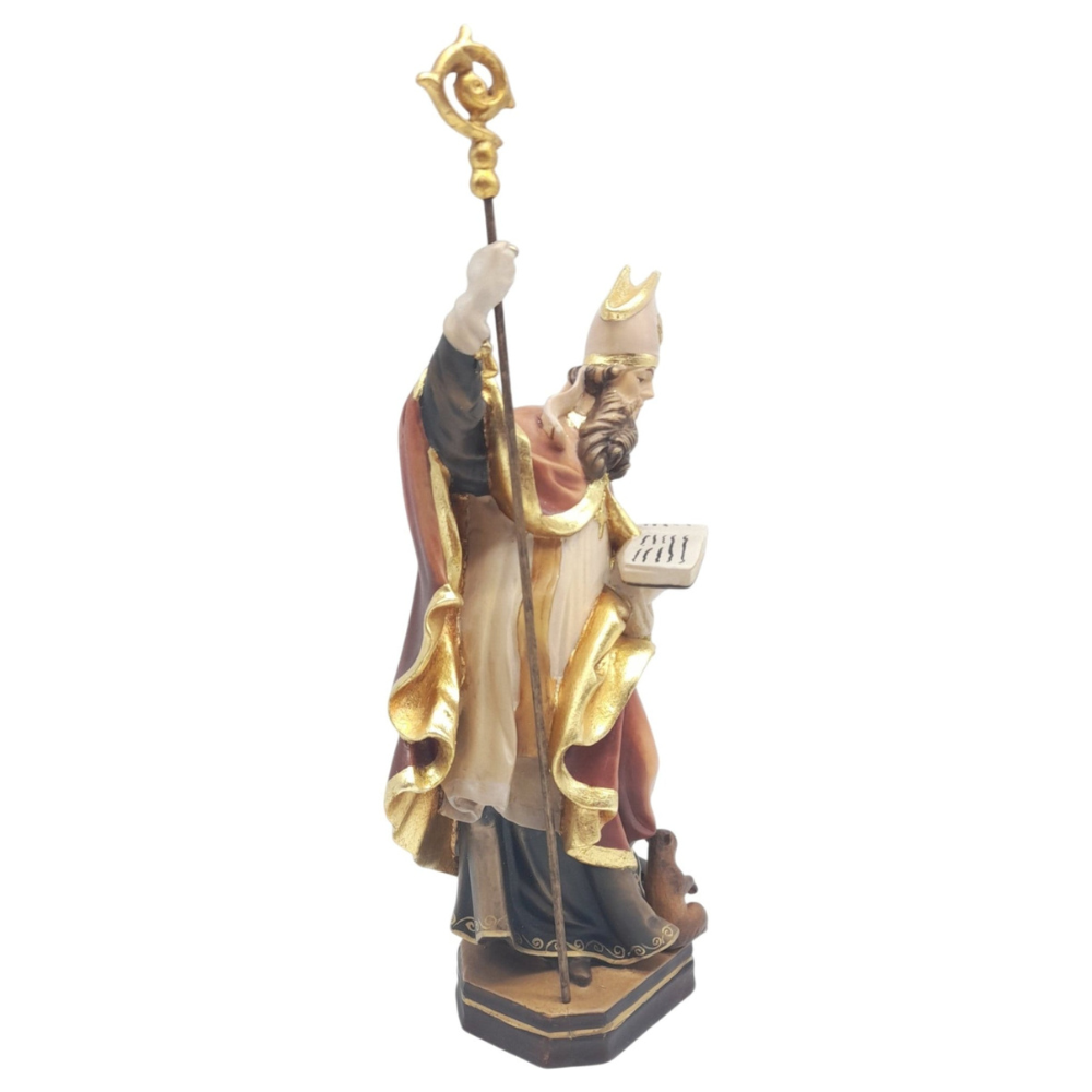Holy Bishop with Crozier and Book, Val Gardena Carving
