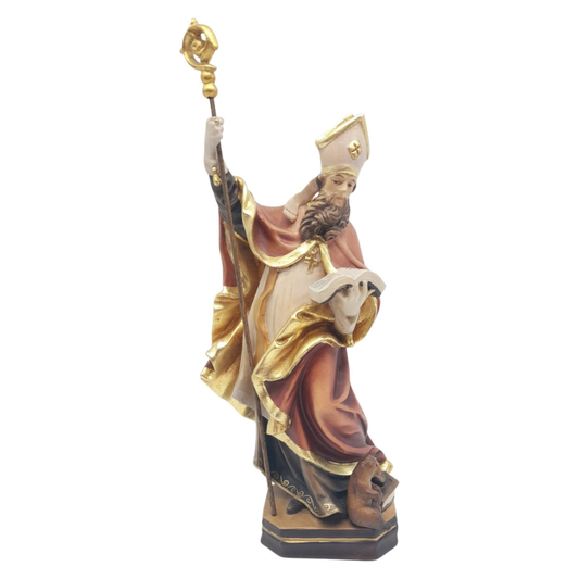 Holy Bishop with Crozier and Book, Val Gardena Carving