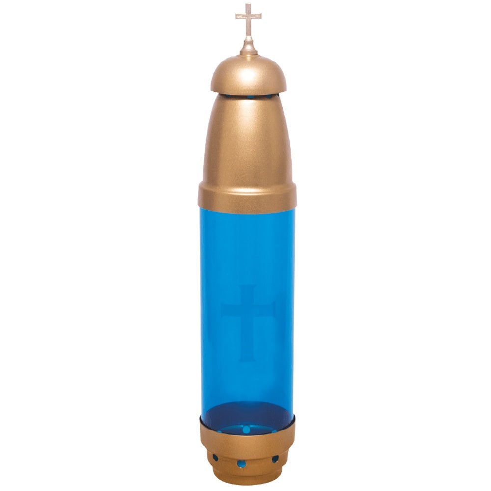 Candle - Gold w/ BLUE-NO Filigree - W/ Stake