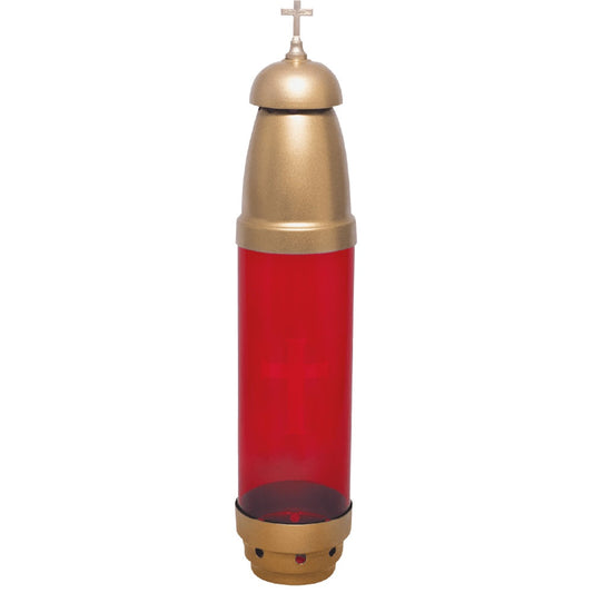 Candle - Gold w/ RED -NO Filigree - W/ Stake