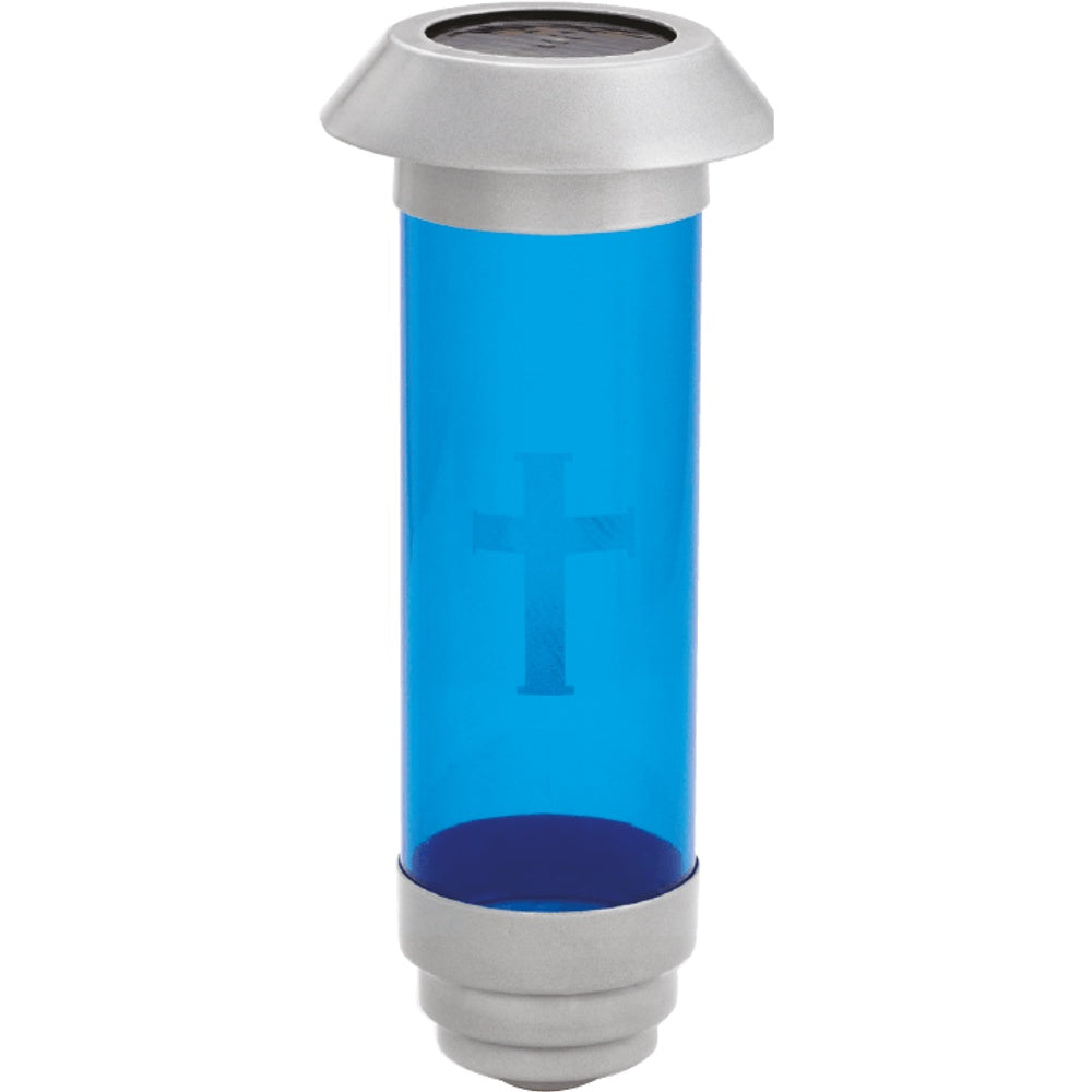 Solar - Silver w/ BLUE-NO Filigree W/ Stake