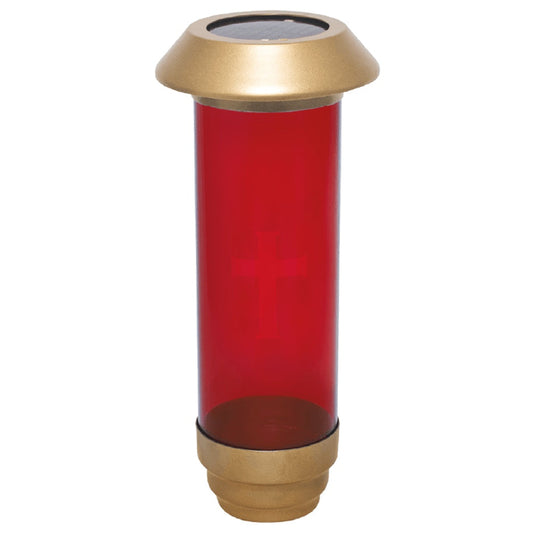 Solar - Gold w/ RED-NO Filigree W/ Stake