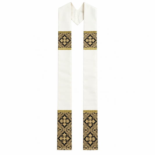 White/Black Overlay Stole