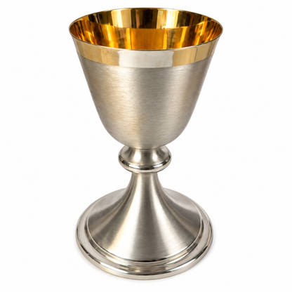 Brushed Silver Plated Chalice with Gold Lining