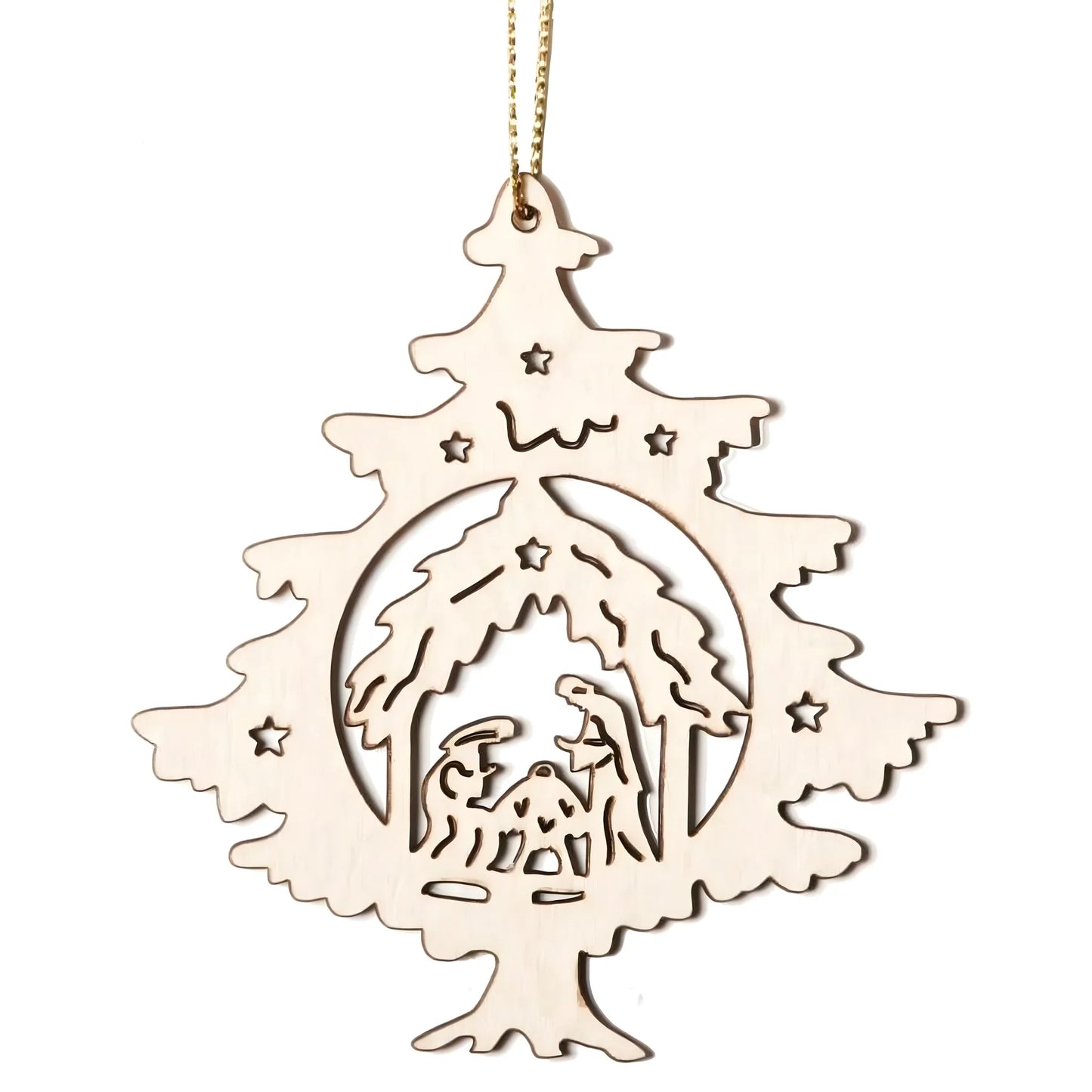 Shaped Wooden Christmas Decoration | Holy Family Val Gardena