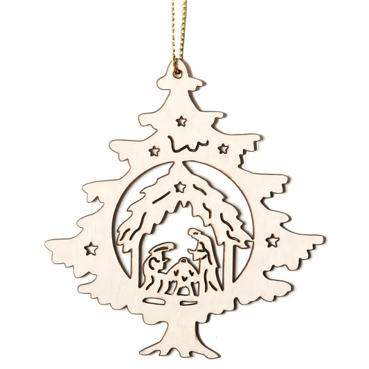 Shaped Wooden Christmas Decoration | Holy Family Val Gardena
