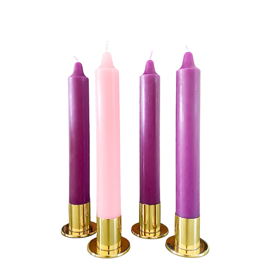 1 1/2" x 12" Advent Candle Set 3 Purple, 1Pink