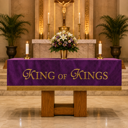 Maltese Cross Jacquard Altar Cloth - Purple