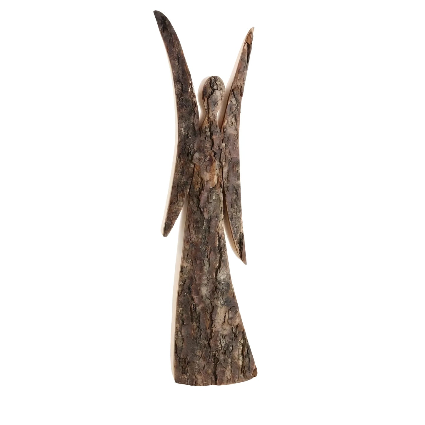 Stylized Guardian Angel in Natural Bark - Maple Wood Sculpture 6 cm