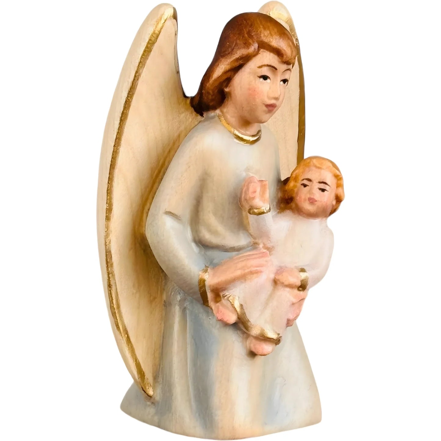 Guardian Angel with Child Hand-carved in Maple Wood