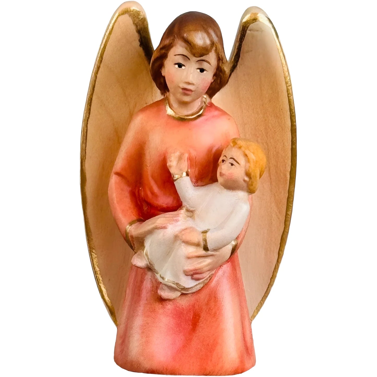 Guardian Angel with Child Hand-carved in Maple Wood