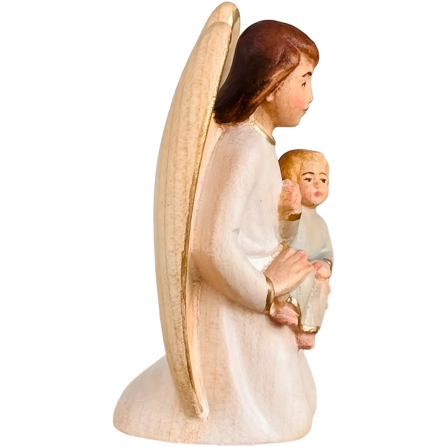 Guardian Angel with Child Hand-carved in Maple Wood