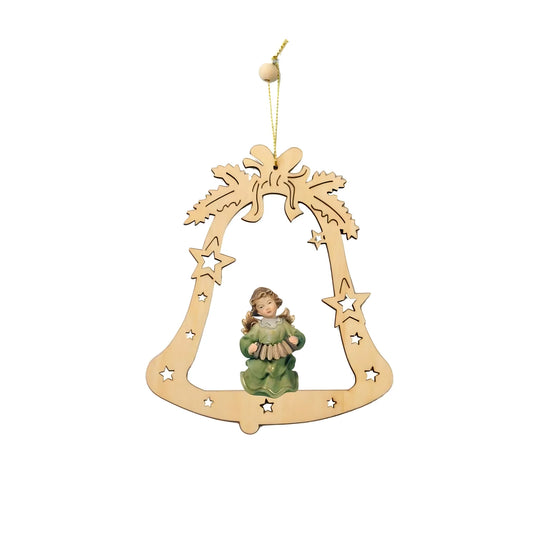 Musical Angel in maple wood in the Laser Carved Bell