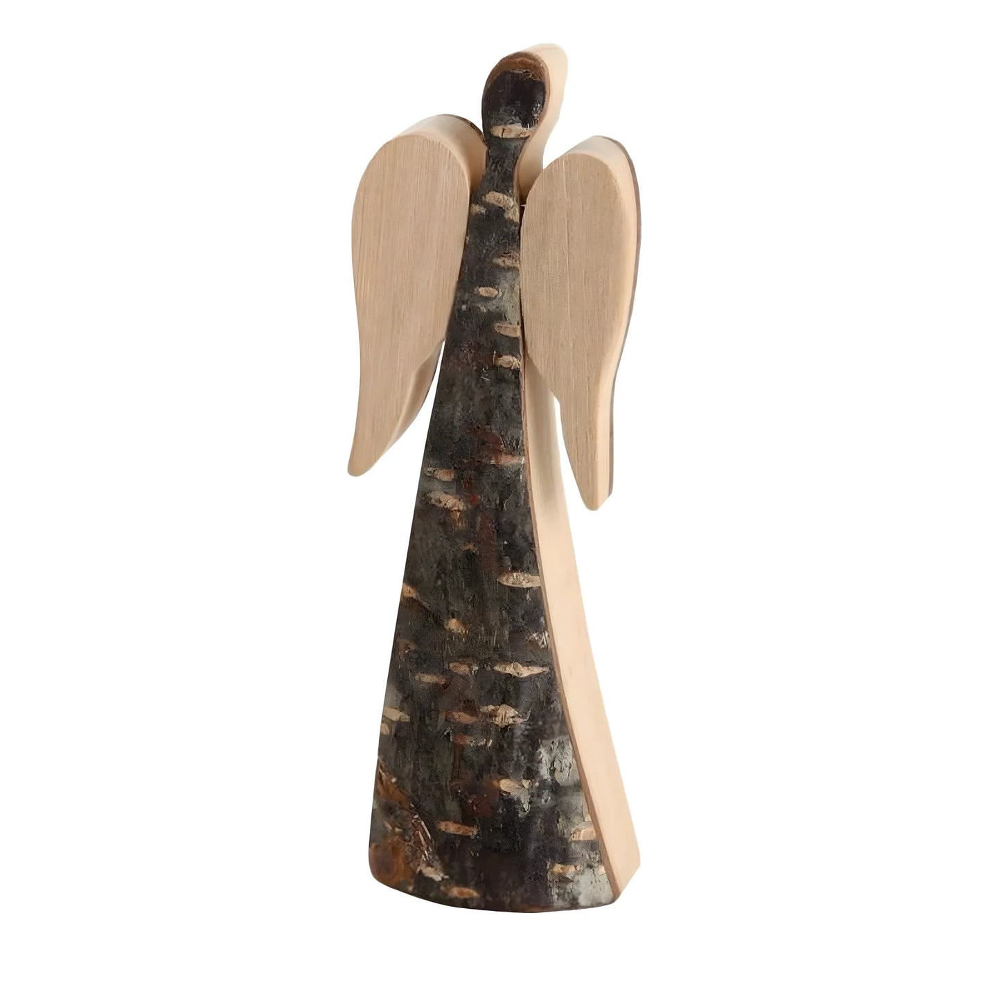 Stylized Angel in Bark and Maple Wood – Val Gardena Handicraft