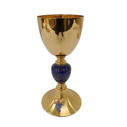 7 7/8" High Chalice with Enamel Knot & Grapes