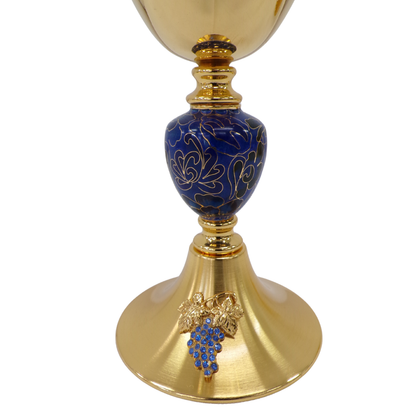 7 7/8" High Chalice with Enamel Knot & Grapes