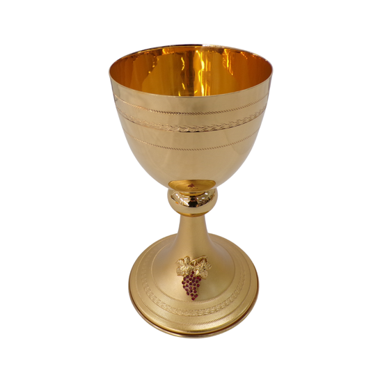 7 7/8" High Chalice with Red Grapes