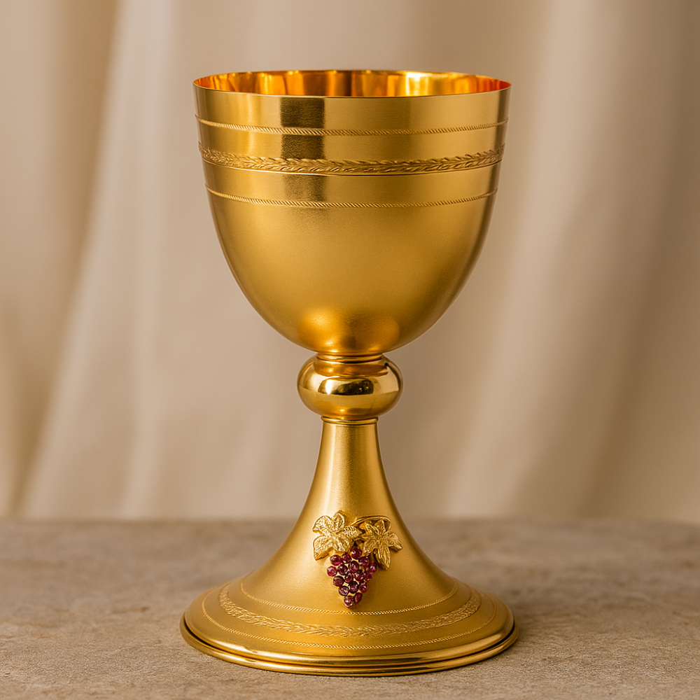 7 7/8" High Chalice with Red Grapes