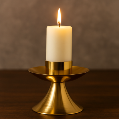 Single Flame Brass Candlestick