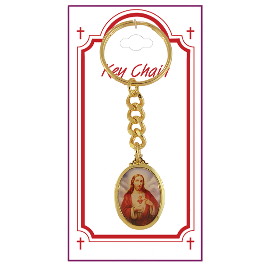Sacred Heart Gold Plated Key Chain