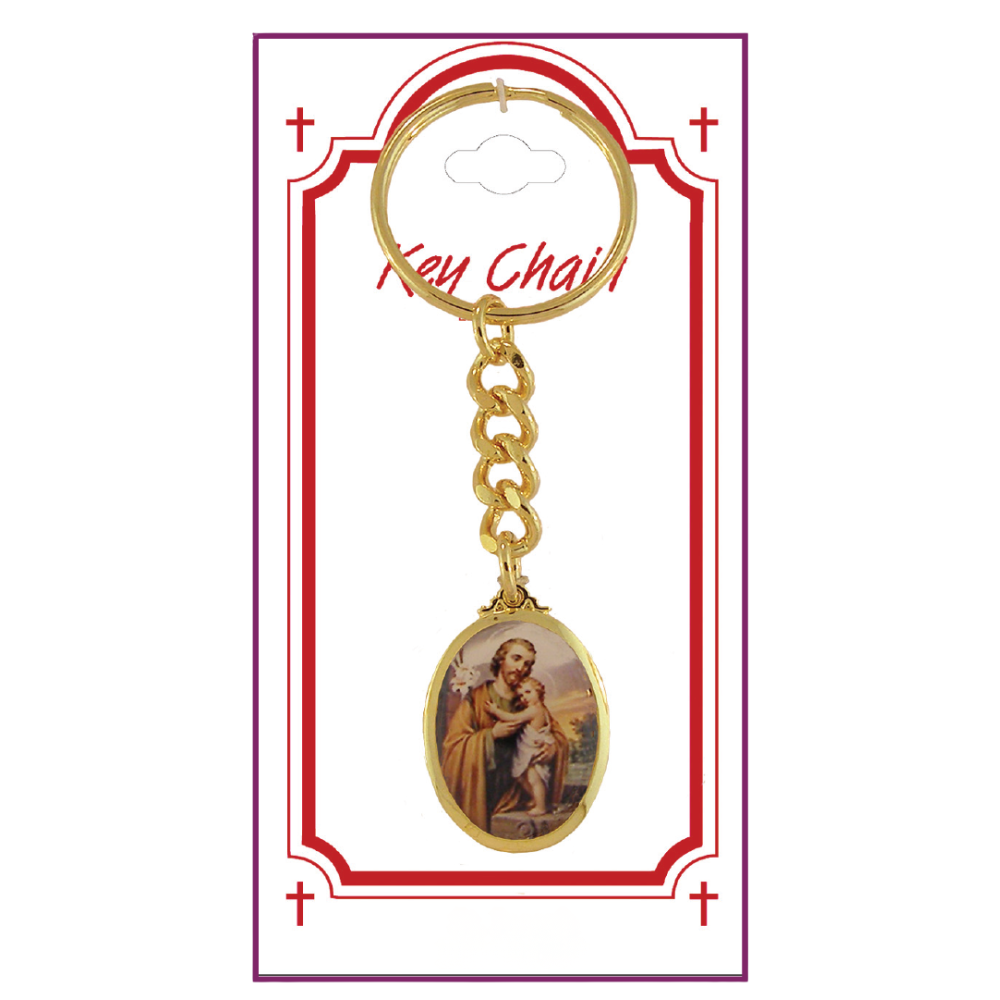 St Joseph Gold Plated Key Chain