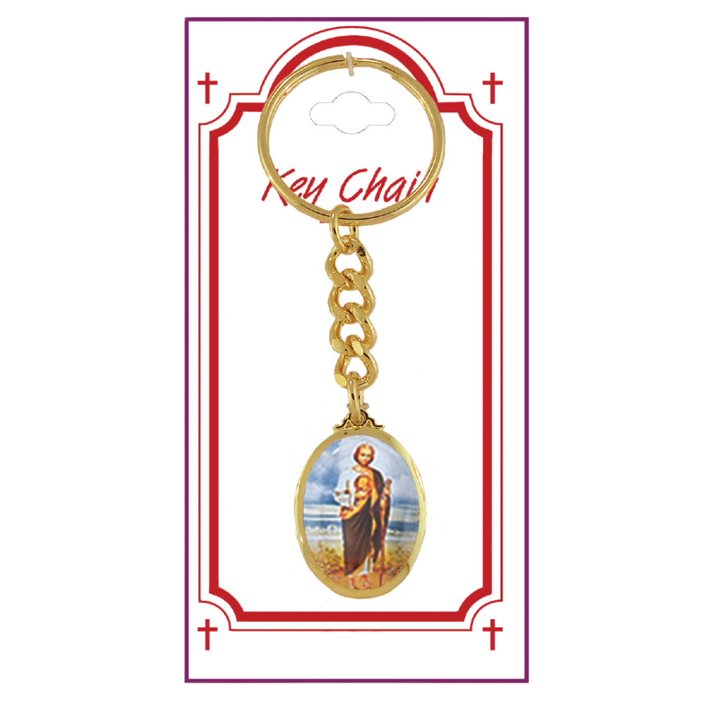 St Jude Gold Plated Key Chain