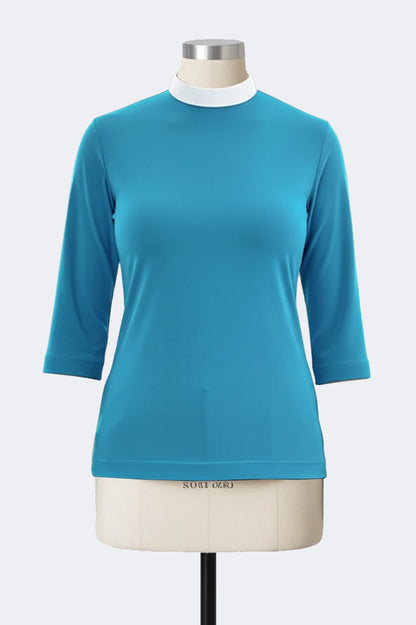Women's Clerical Blouse - Blue
