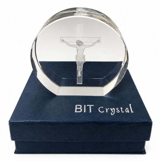 Laser Engraved Crystal Crucifix