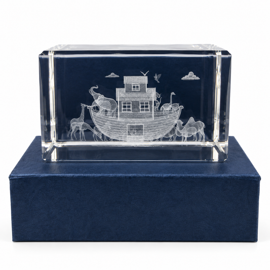 Laser Engraved Crystal Noah's Ark