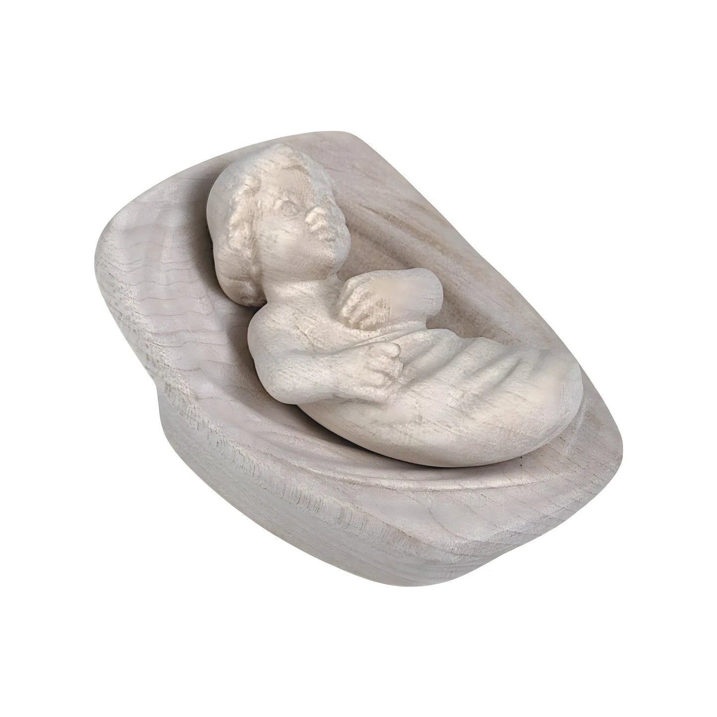 Baby Jesus in Crib in Maple Wood