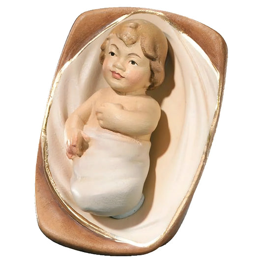 Baby Jesus in Crib in Maple Wood
