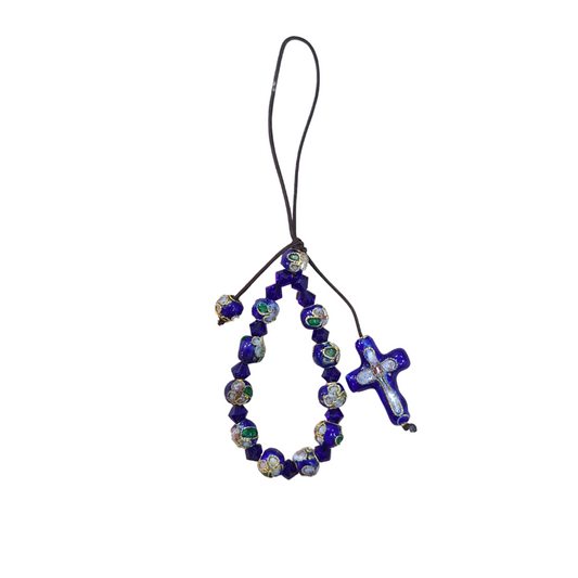 Blue Rosary Mobile Phone Accessory