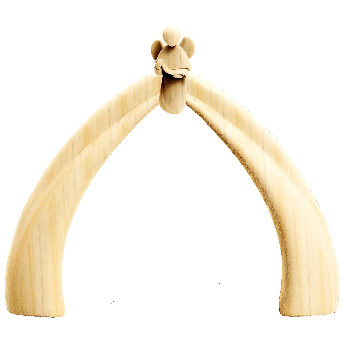 Nativity Crib with Angel - Maple Wood