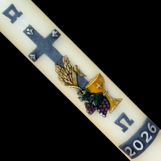 Chalice and Wheat Paschal Candle
