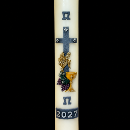 Chalice and Wheat Paschal Candle