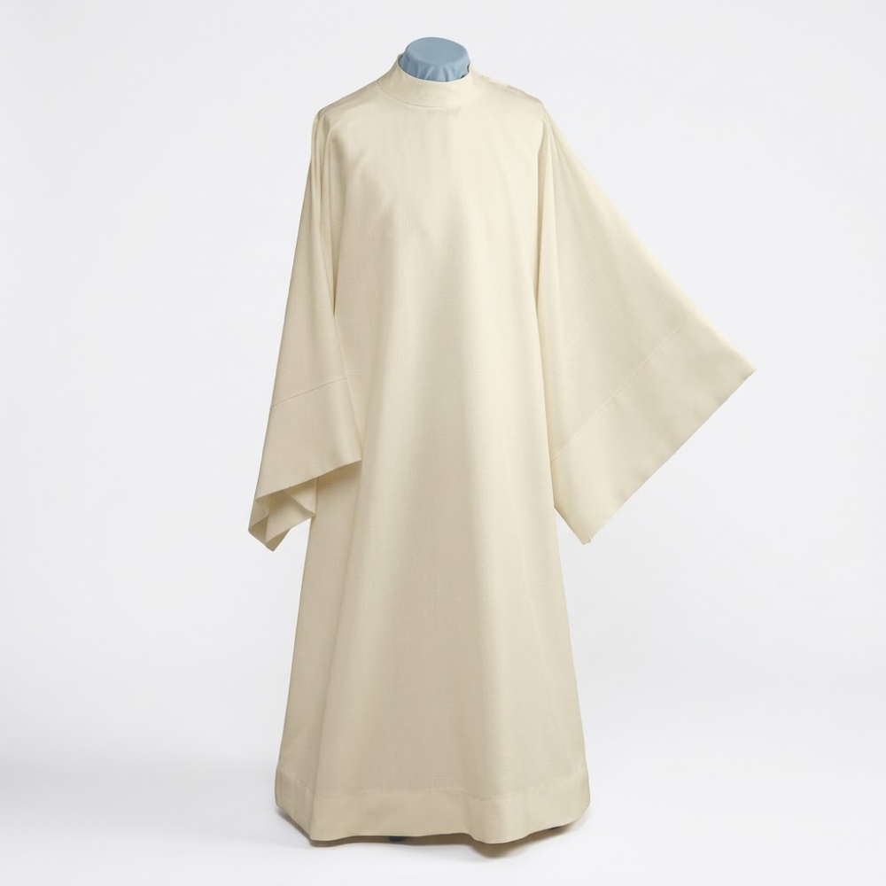 Concelebration Alb Ivory Linen-Look Polyester